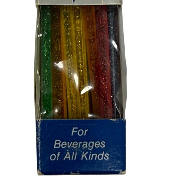 Vintage Stir Stix Beverage Stirrers 30 Glittered Sticks By Soodhalter Plastics - Picture 3 of 7